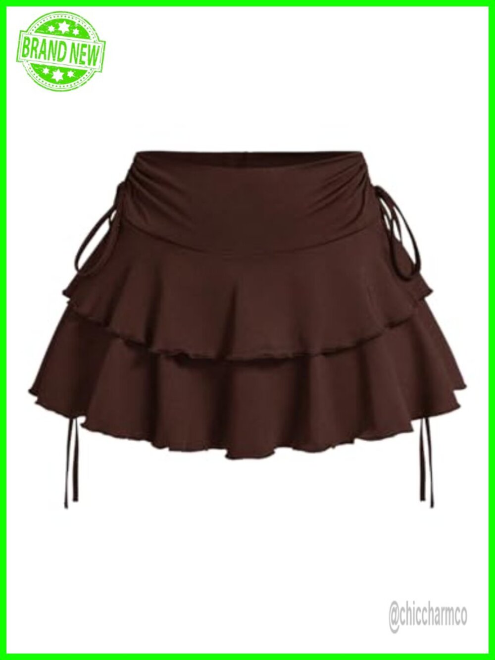 Women's Ruffle Mini Skirt Y2K Bow Side Flowy A Line Cute Skirt